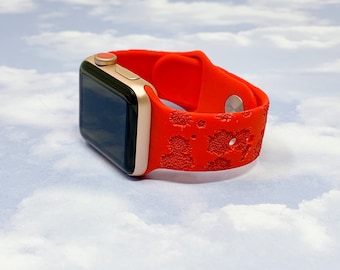 Blood Splatter Engraved Silicone Apple Watch Band 38/40 42/44 16 colori disponibili