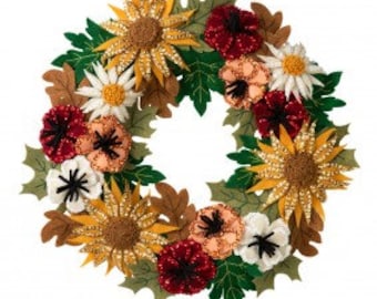 Fall floral felt wreath