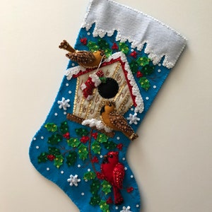 Christmas birds stocking