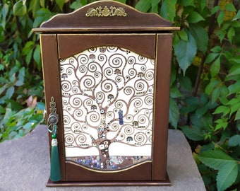 Wall Key cabinet,The tree of Life,Wooden Key Holder box,ORIGINAL  Housewarming Gifts