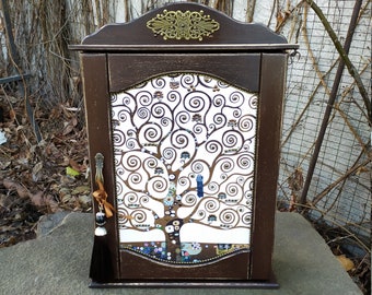 Ukraine shop,Wall Key cabinet,The tree of Life,Wooden Key Holder box,ORIGINAL  Housewarming Gifts