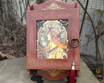 Rustic Personalized Personalised Family Tree Wooden Key Cabinet Cupboard Unique Gift Present Idea