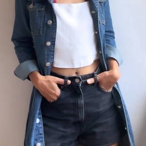 Cold Shoulder Embroidered Denim Dress main image 0