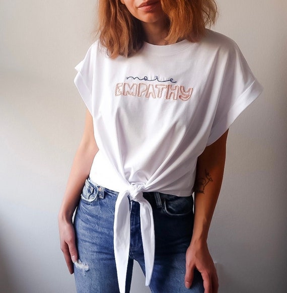 white t shirt with knot