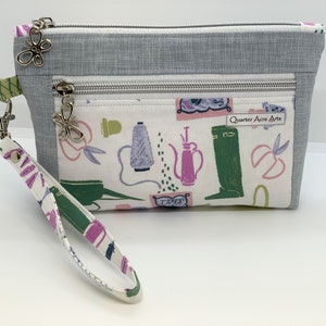 Estuche para jardineros de Devon: regalo perfecto para amantes de los jardines, bolso de mano con doble cremallera, bolso de tela pequeño para mujer, ideas de regalos con temática de jardín