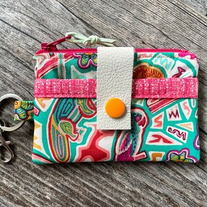 Zippy Key Chain Card Holder Wallet, Mini Zipper Pouch, Coin Purse KeyChain, Minimalist Zipper Wallet para mujeres