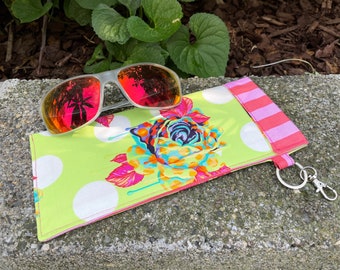 Padded Sunglass Case, Snappy Pouch, Tula Pink Glasses Case