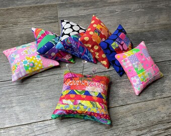 Kaffe Fassett Patchwork Pincushion: Walnut Shell Weighted Sewing Gift