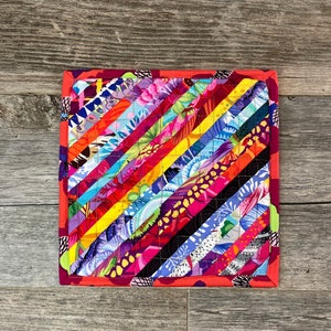 Quilted Pot Holder: Kaffe Fassett Striped Kitchen Trivet