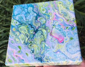 Lily - Acrylic Pour Painting - Fluid Painting - Abstract Painting - Modern Painting - Pastel Painting - Rainbow Art - Fluid Art