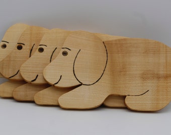 Breakfast board "Dog" made of maple wood