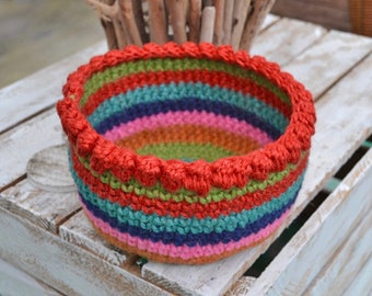 Utensilo/basket/storage with colorful stripes