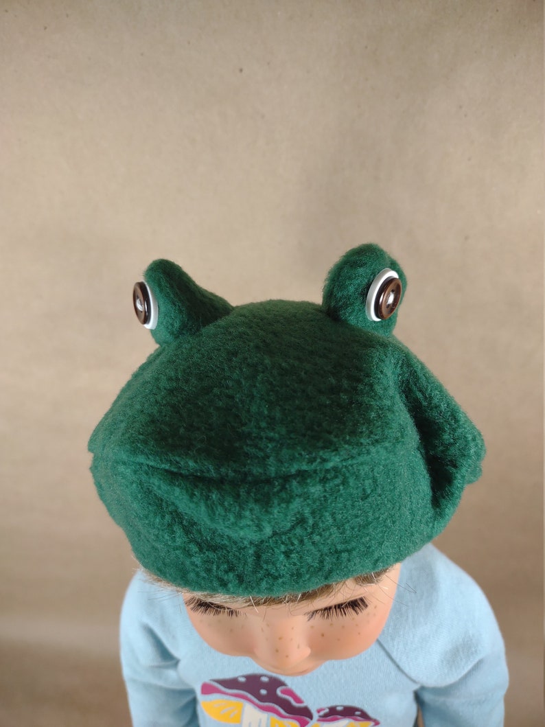 Dark Green Frog Beret for 18 inch dolls image 6