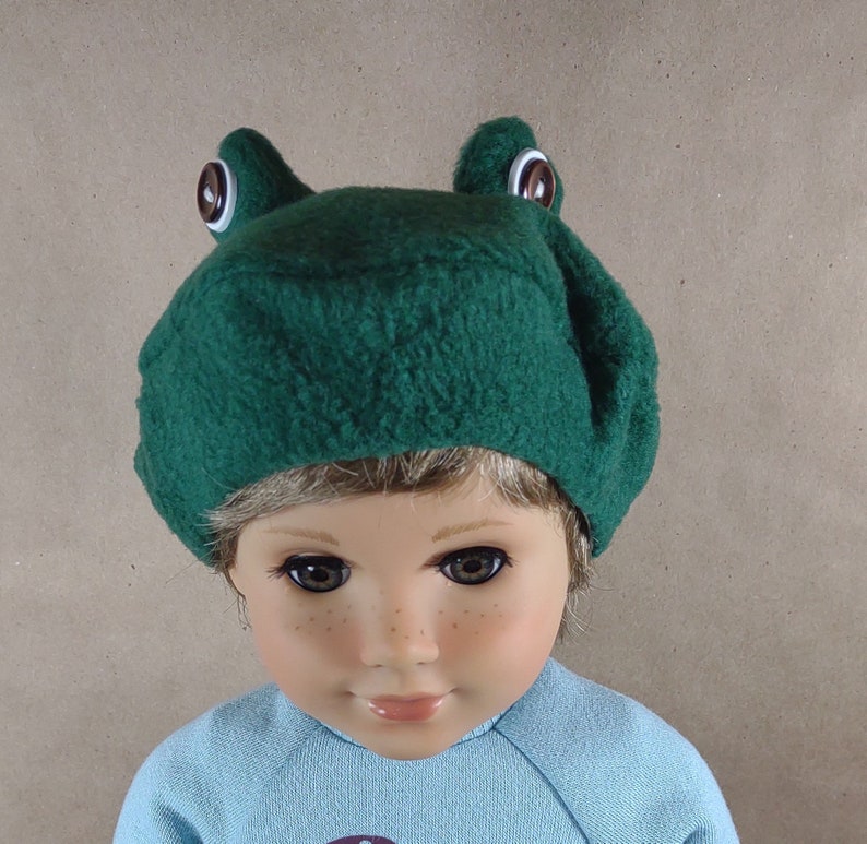 Dark Green Frog Beret for 18 inch dolls image 2