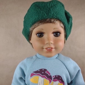 Dark Green Frog Beret for 18 inch dolls image 3