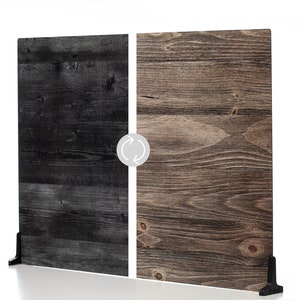 Duo Board - Double Sided Photography Surfaces - Food & Product Photography - Duo Legs included (Vintage Oak/Ink Hardwood)