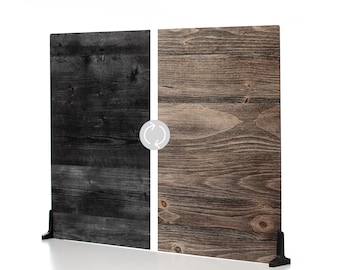 Duo Board - Double Sided Photography Surfaces - Food & Product Photography - Duo Legs included (Vintage Oak/Ink Hardwood)