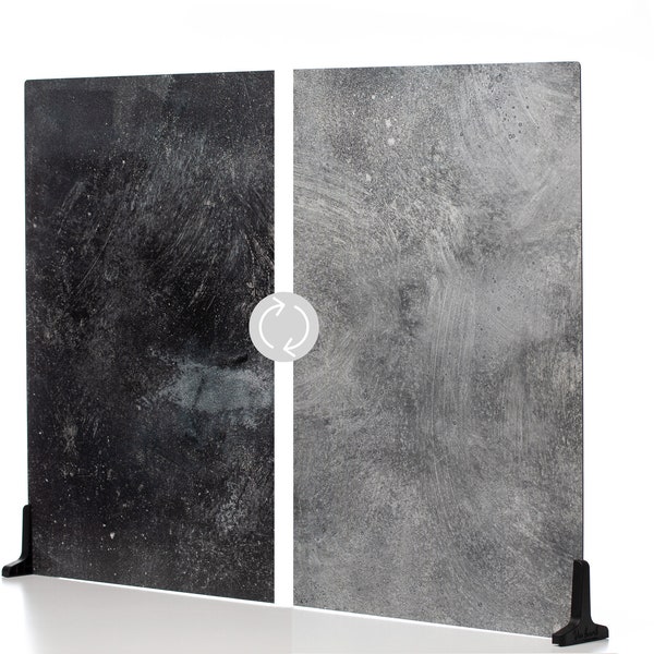 Duo Board - Double Sided Photography Surfaces - Food & Product Photography - Duo Legs included (Grey Chalk/Dark Chalk)