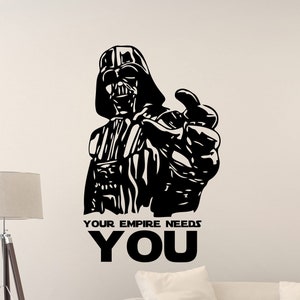 Star Wars pared calcomanía de su imperio necesita que Darth Vader cartel Geek cita vinilo pegatina vinilo decoración sala de juegos pared arte niños habitación impresión z720