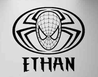 Personalized Spiderman Poster Wall Decal Custom Name Superhero Decor Boy Gift Kids Room Vinyl Sticker Playroom Nursery Wall Art Print 1011