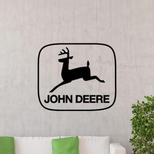 Deere-calcomanía de vinilo para pared, decoración de pared de granja, cartel con logotipo, regalo de granjero, Mural artístico de pared sin fondo, 3352