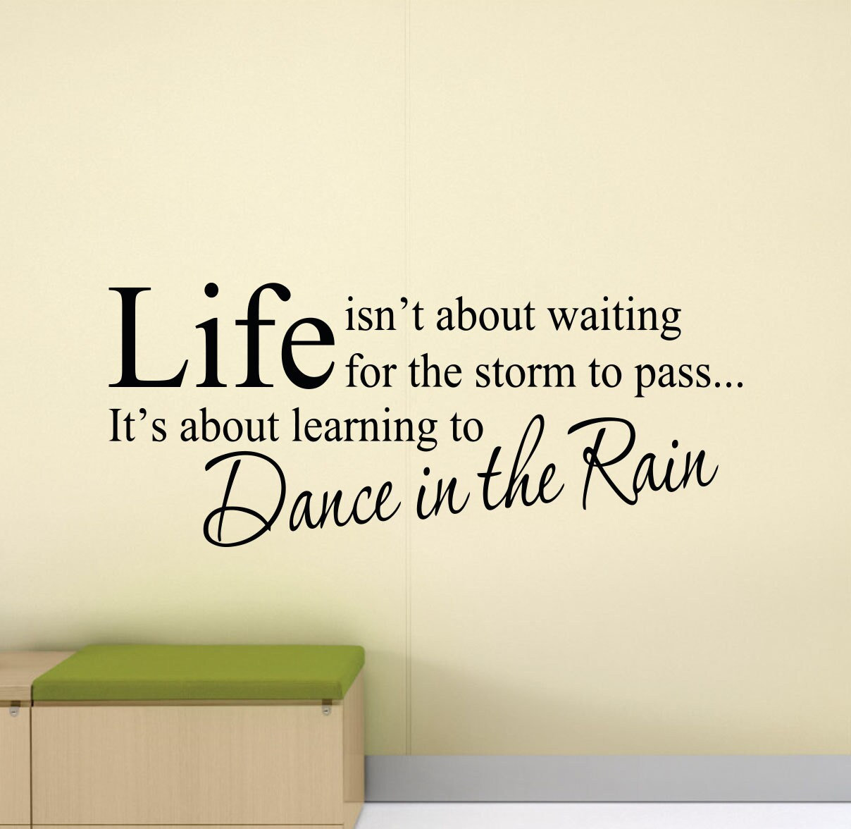 Life Isn't About Waiting Dance In The Rain Wall Sticker – Bathroom Art Decal, UK Made, RUI118