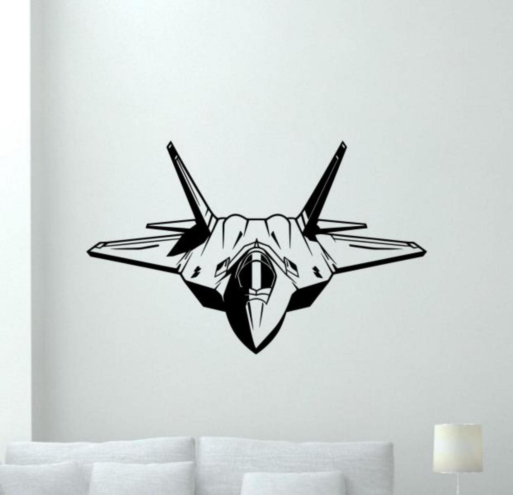 F 22 Raptor Sticker F22 Raptor Wall Decal Vinyl Sticker Military Fighter Jet Decor US ...
