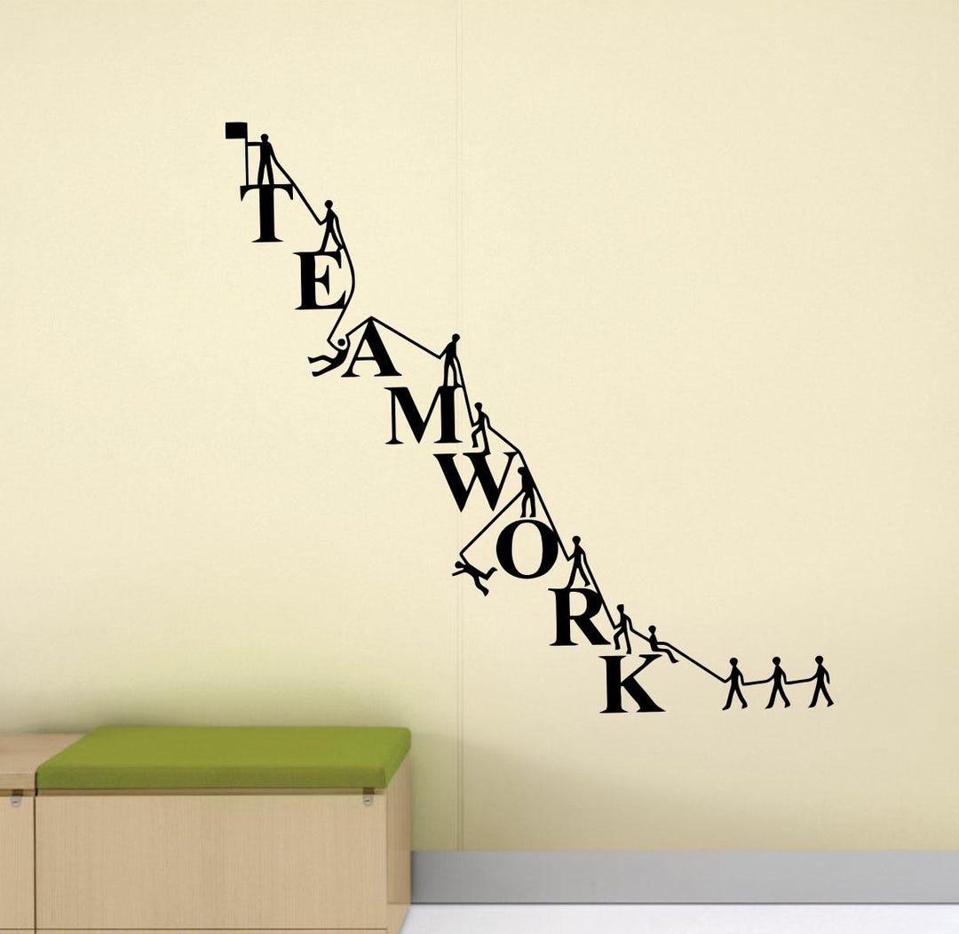 Teamwork Poster Wall Decal Office Sign Team Work Quote Motivational ...