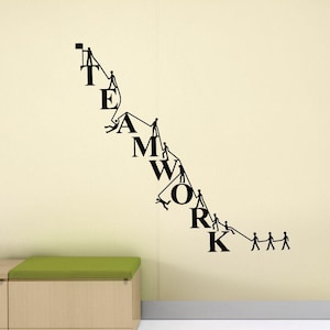 Teamwork Poster Wall Decal Office Sign Team Work Quote Motivational Vinyl Sticker Business Gifts Decor Office Wall Art Success Print 999
