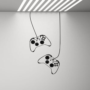 Controllers Wall Decal Gamepad Poster Video Game Sign Gifts for Gamers Kids Room Gaming Vinyl Sticker Playroom Decor Wall Art Print 701