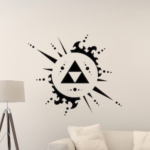 Leyenda de Zelda pared calcomanía Triforce logo cartel niños gift gaming room niños niño vivero vinilo etiqueta engomada Playroom Decoración pared Arte Impresión j36