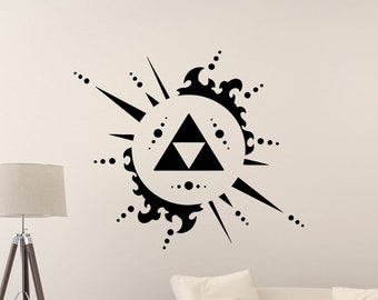Legend Of Zelda Wall Decal Triforce Logo Poster Children Gift Gaming Room Kids Nursery Mural Vinyl Sticker Playroom Decor Wall Art Print j36