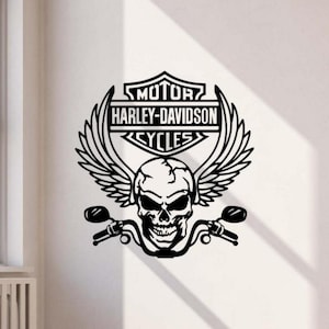 Motorrad Wandtattoo Vinyl Aufkleber Schädel Motorrad Dekor Garagenschild Mann Höhle Poster Fahrrad Geschenk Wandkunst Wandbild Kein Hintergrund Aufkleber 3327