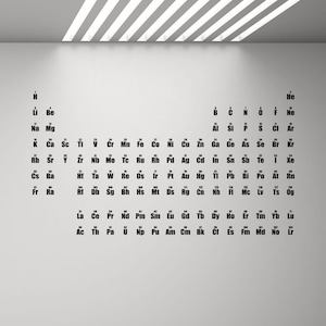 Tabla periódica de elementos pared calcomanía aula signo química cartel cita regalo vinilo etiqueta engomada ciencia decoración escuela arte de pared g722