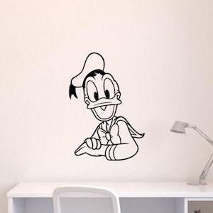 Calcomanía de vinilo para pared de Donald, decoración de pared, póster para niños, sala de juegos, pared de habitación para niños, letrero artístico de un Color sin fondo, calcomanía 3356