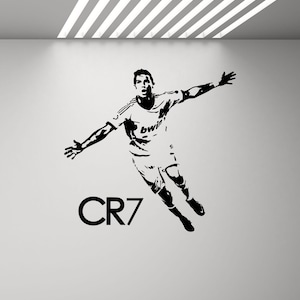Ronaldo Poster Wall Decal CR7 Sign Vinyl Sticker Gym Sport Soccer Player Fan Gift Gaming Mural Playroom Football Decor Wall Art Print q164