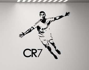 Ronaldo Poster Wall Decal CR7 Sign Vinyl Sticker Gym Sport Soccer Player Fan Gift Gaming Mural Playroom Football Decor Wall Art Print q164