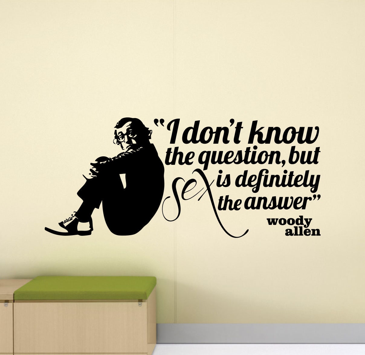 Woody Allen Quote Wall Decal Sex Decor Sign Bedroom Poster