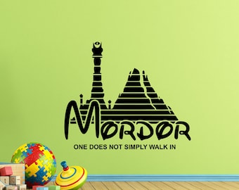 Mordor muur Decal één doet niet gewoon lopen In teken Walt Disney citeer Poster Kids muurschildering Vinyl Sticker JRR Tolkien Decor Wall Art Print r273