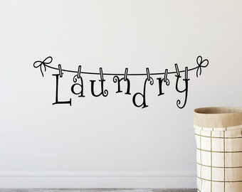 Lavandería pared calcomanía lavandería lavandería lavandería signo de lavandería lavandería lettering baño póster de vinilo etiqueta de lavandería lavandería pared arte lavandería impresión x256