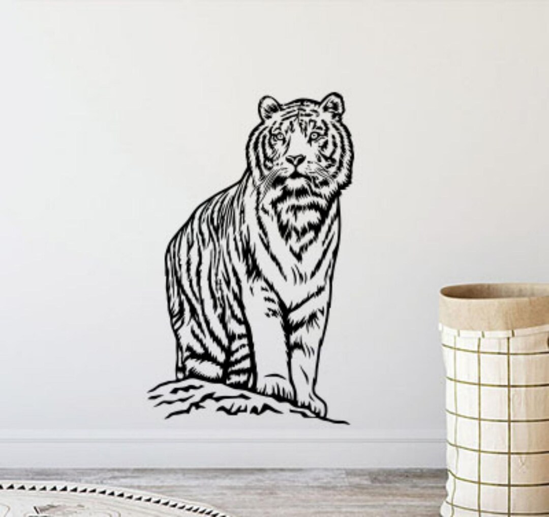 Tiger Wall Decal Safari Africa Decor Wild Cats Tiger Wall Art Tiger ...