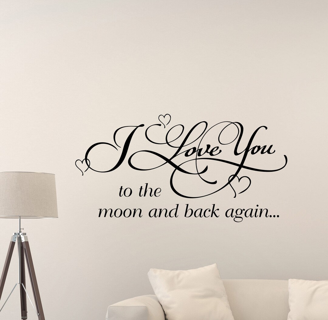 I Love You to the Moon and Back Wall Decal Sign Family Gift Poster ...