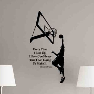 Calcomanía de pared de Stephen Curry cada vez que me levanto cartel de baloncesto gimnasio regalo niños juegos Mural vinilo pegatina sala de juegos decoración pared arte impresión 1006