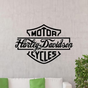 Davidson motocicleta pared calcomanía vinilo pegatina decoración garaje signo hombre cueva cartel bicicleta regalo pared arte mural un color sin fondo calcomanía 3351