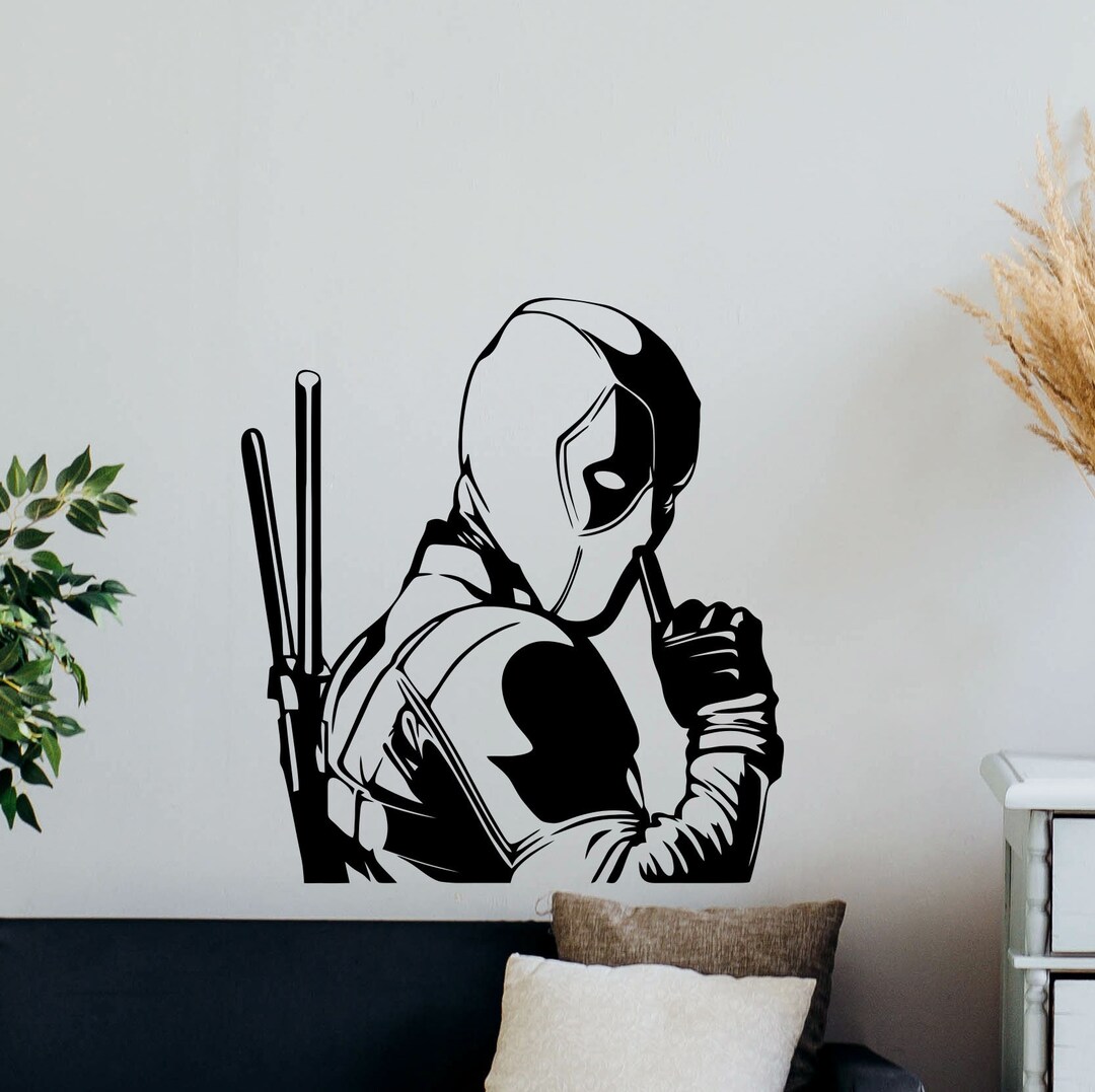 Deadpool Wall Decal Sign Superhero Decor Boy Gift Kids Room Mural Vinyl