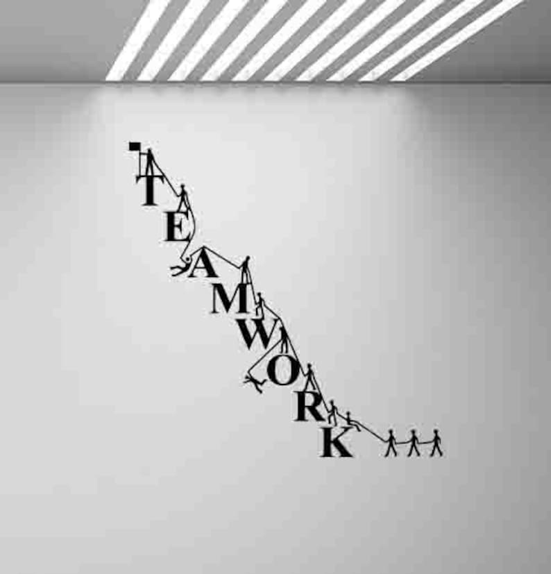 Teamwork Poster Wall Decal Office Sign Team Work Quote Etsy