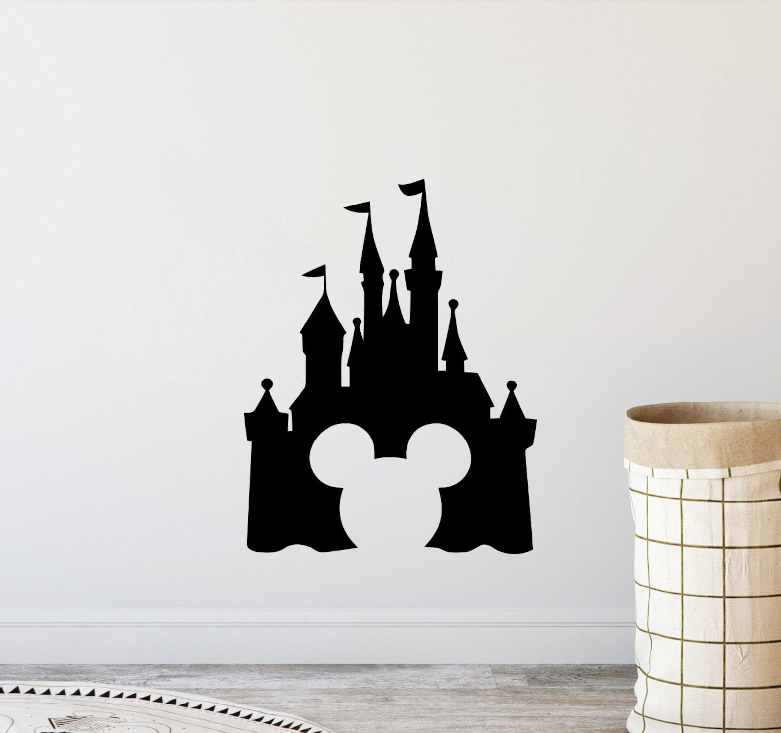 Walt Disney Castle Wall Decal Kids Room Mickey Mouse Ears Etsy