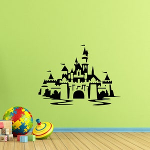 Disneyland pared calcomanía Disney Castillo vinilo pegatina signo regalo sala de juegos niños cartel hogar sala de juegos decoración niños guardería pared arte impresión x120