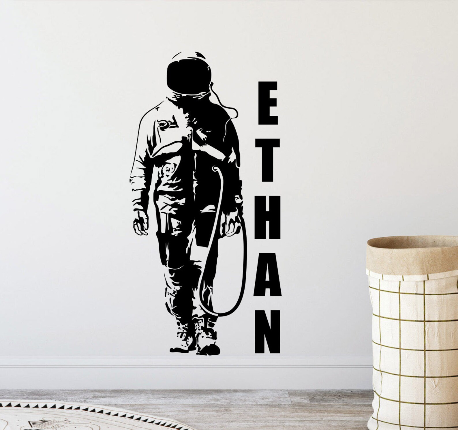 Personalized Astronaut Wall Decal Spaceman Custom Name Sign Etsy Sweden