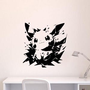 Pika Wall Decal Vinyl Sticker Cartoon Wall Decor Children Poster Playroom Kids Room Wall Art Sign No Background Decal 3391